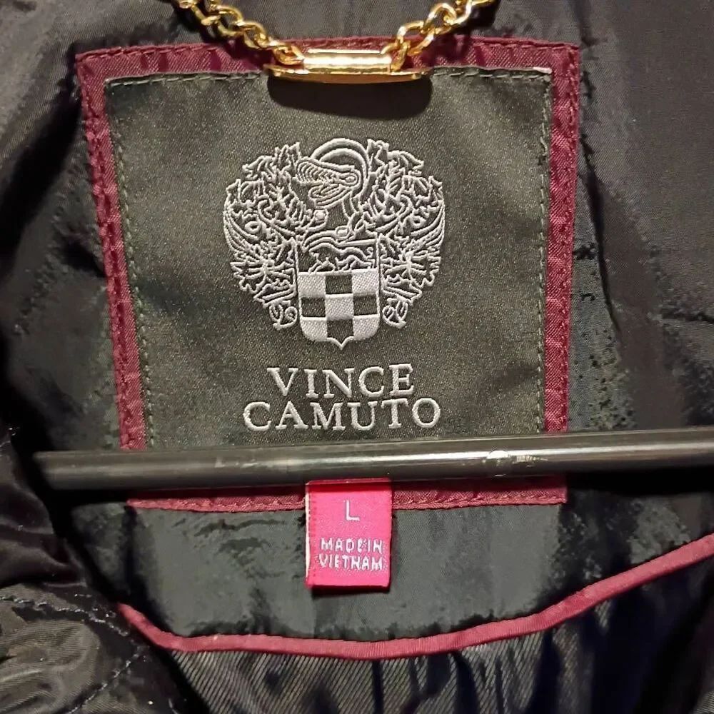Vince Camuto Black Suede Quilted Riding Vest Women's Large - Picture 11 of 12